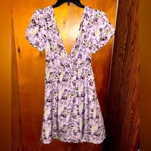 Floral, cut-out back, a-line dress